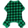 Frisco Dog & Cat Cozy Plush Fleece PJs, Green Plaid