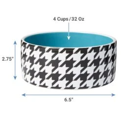 Frisco Houndstooth Non-skid Ceramic Dog Bowl -Pet Supplies Discount Store 270200 PT1. AC SS1800 V1620913544