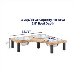 Frisco Multi Pet Feeding Corner Wood 3-Bowls Stainless Steel Dog & Cat Bowl -Pet Supplies Discount Store 277573 PT1. AC SS1800 V1692728306