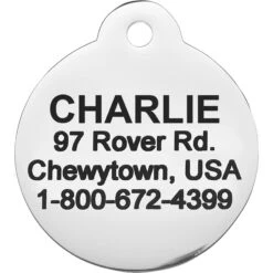 Frisco Chewy Stainless Steel Personalized Dog & Cat ID Tag With Enamel Infill, Round 8 Frisco Chewy Stainless Steel Personalized Dog & Cat ID Tag With Enamel Infill, Round -Pet Supplies Discount Store 281947 PT4. AC SS1800 V1622726244