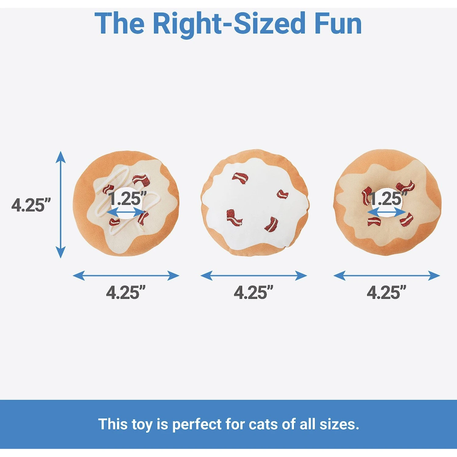 Frisco Fall Maple Bacon Donut Plush Cat Toy With Catnip 4 Frisco Fall Maple Bacon Donut Plush Cat Toy With Catnip - Image 2