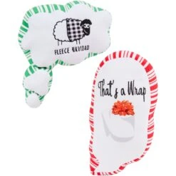 Frisco Holiday Thought Bubble Plush Squeaky Dog Toy, 2 Count