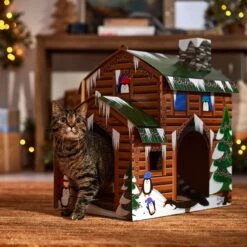 Frisco Holiday Log Cabin Cardboard Cat House 12 Frisco Holiday Log Cabin Cardboard Cat House -Pet Supplies Discount Store 287287 PT4. AC SS1800 V1695045245
