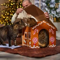 Frisco Holiday Gingerbread House Cardboard Cat House Cat Toy -Pet Supplies Discount Store 287289 PT3. AC SS1800 V1695046487