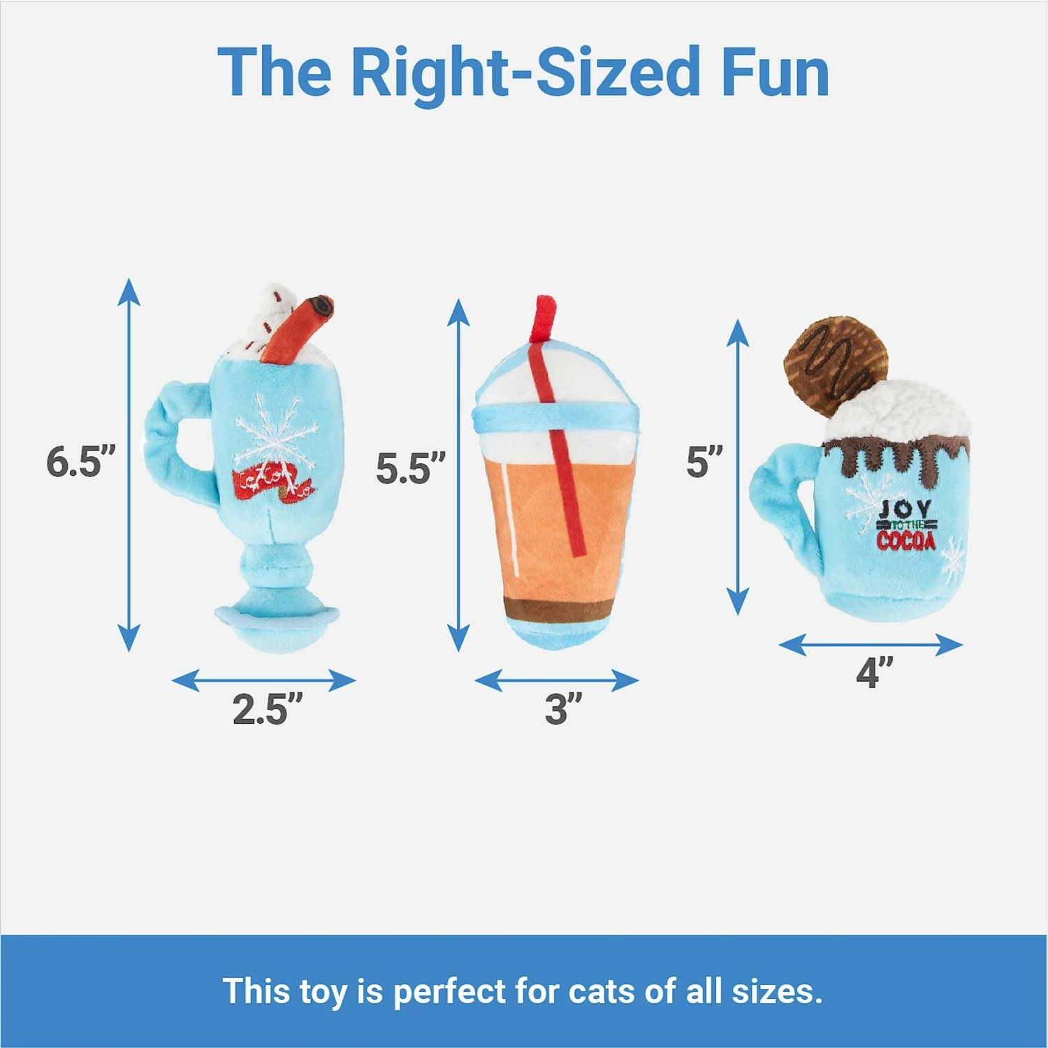 Frisco Holiday Winter Drinks Plush Cat Toy With Catnip, 3 Count 4 Frisco Holiday Winter Drinks Plush Cat Toy With Catnip, 3 Count - Image 2