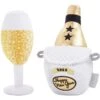 Frisco New Year's Eve Champagne & Flute Plush Squeaky Dog Toy -Pet Supplies Discount Store 288486 MAIN. AC SS1800 V1638289275