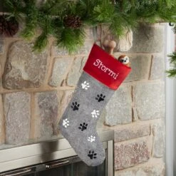 Frisco Paw Print Personalized Dog & Cat Stocking -Pet Supplies Discount Store 295071 PT2. AC SS1800 V1636645292