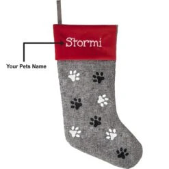 Frisco Paw Print Personalized Dog & Cat Stocking -Pet Supplies Discount Store 295071 PT3. AC SS1800 V1636645297