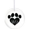 Frisco Paw Glass Personalized Ornament