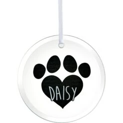 Frisco Paw Glass Personalized Ornament