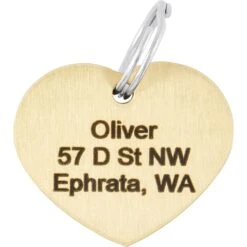 Frisco Brass Personalized Dog & Cat ID Tag, Heart -Pet Supplies Discount Store 296197 PT4. AC SS1800 V1628186527