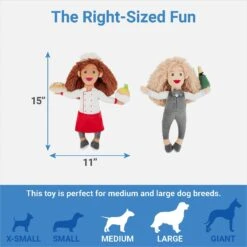 Frisco Brunch Chef & Waitress Plush Squeaky Dog Toy, 2 Count -Pet Supplies Discount Store 297278 PT1. AC SS1800 V1643916381