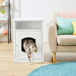 Frisco Decorative Side Table Cat Litter Box Cover & Frisco Open Top Cat Litter Box With Rim, Large -Pet Supplies Discount Store 297992 PT4. AC SS1800 V1621306337