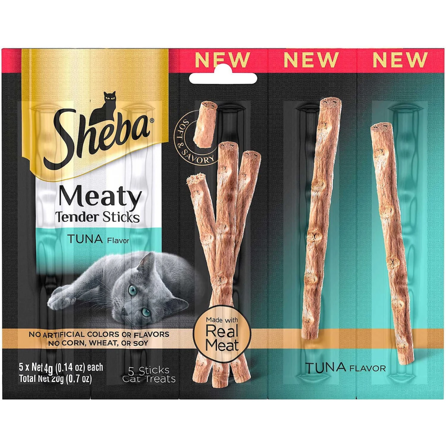 Sheba Meaty Tender Sticks Tuna Flavor Soft Adult Cat Treats & Frisco Squirrel Plush Cat Toy With Refillable Catnip 4 Sheba Meaty Tender Sticks Tuna Flavor Soft Adult Cat Treats & Frisco Squirrel Plush Cat Toy With Refillable Catnip - Image 2