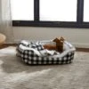 Frisco Buffalo Check Cuddler Pet Bed & Gift Set, Black & White -Pet Supplies Discount Store 299397 MAIN. AC SS1800 V1639093641