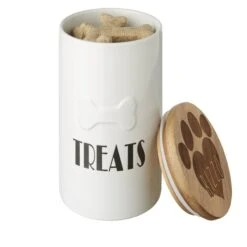 Frisco Ceramic Personalized Treat Jar With Wood Lid, 4 Cup, 32oz -Pet Supplies Discount Store 301179 PT4. AC SS1800 V1631119626