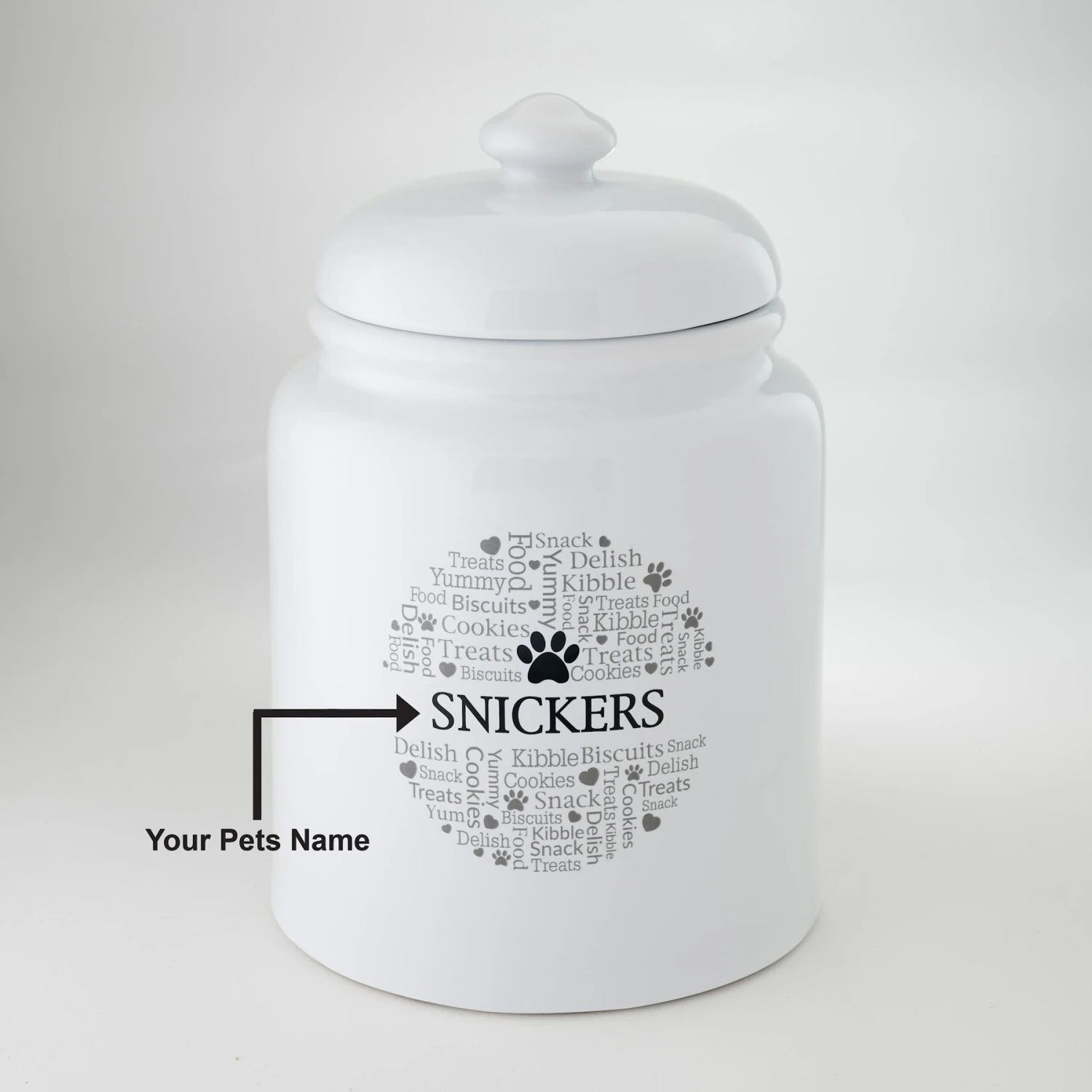 Frisco Ceramic Paw Personalized Treat Jar, 13 Cup, 104oz 8 Frisco Ceramic Paw Personalized Treat Jar, 13 Cup, 104oz - Image 6