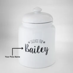 Frisco Ceramic "Treats For" Personalized Treat Jar, 13 Cup, 104oz -Pet Supplies Discount Store 301185 PT5. AC SS1800 V1630738303