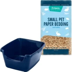Frisco High Sided Small Pet Litter Box & Frisco Small Pet Paper Bedding