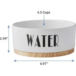 Frisco Ceramic Water Dog & Cat Bowl With Wood Base & Frisco Ceramic Food Dog & Cat Bowl With Wood Base -Pet Supplies Discount Store 302424 PT2. AC SS1800 V1623079647