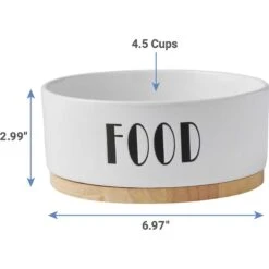 Frisco Ceramic Water Dog & Cat Bowl With Wood Base & Frisco Ceramic Food Dog & Cat Bowl With Wood Base -Pet Supplies Discount Store 302424 PT6. AC SS1800 V1623067055