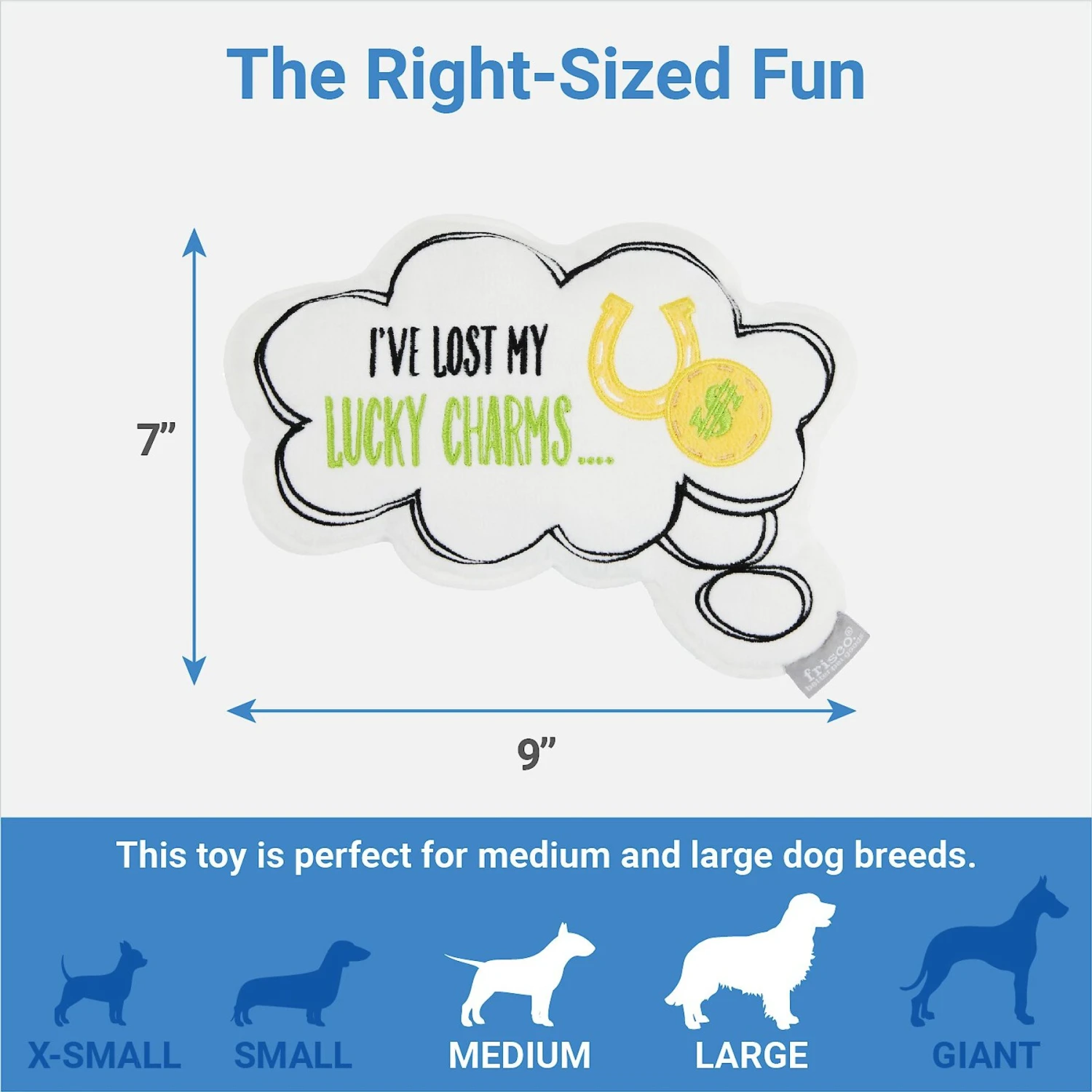 Frisco St. Patrick's Thought Bubble Reversible Plush Squeaky Dog Toy 4 Frisco St. Patrick's Thought Bubble Reversible Plush Squeaky Dog Toy - Image 2