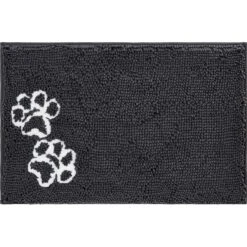 Frisco Microfiber Chenille Shammy Towel & Frisco Microfiber Chenille Paw Print Dog & Cat Mat, Dark Gray -Pet Supplies Discount Store 303468 PT5. AC SS1800 V1623034648