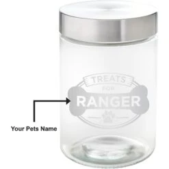 Frisco "Doggie Treats" Glass Personalized Treat Jar With Lid, 5 Cup, 40oz -Pet Supplies Discount Store 309520 PT2. AC SS1800 V1645206103