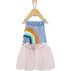 Frisco Rainbow Denim Dog & Cat Dress -Pet Supplies Discount Store 312144 PT3. AC SS1800 V1644526358