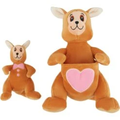 Frisco Valentine Kangaroo & Joey Plush Squeaky Dog Toy -Pet Supplies Discount Store 312899 PT2. AC SS1800 V1641836533