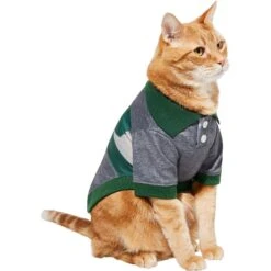Frisco Green Striped Polo Dog & Cat Shirt -Pet Supplies Discount Store 315091 PT2. AC SS1800 V1646434051
