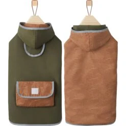 Frisco Lightweight Olive Reversible Packable Dog Raincoat -Pet Supplies Discount Store 315116 PT4. AC SS1800 V1646432195