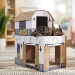 Frisco Farmhouse Cardboard Cat House, 2-Story -Pet Supplies Discount Store 317733 PT3. AC SS1800 V1676566492