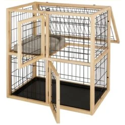 Frisco Collapsible Wood & Wire Cat Cage Playpen, 2 Level 10 Frisco Collapsible Wood & Wire Cat Cage Playpen, 2 Level -Pet Supplies Discount Store 323214 PT3. AC SS1800 V1645493866