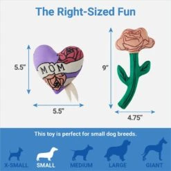 Frisco Mother's Day Rose & Heart Plush Squeaky Dog Toy, 2 Count -Pet Supplies Discount Store 327033 PT1. AC SS1800 V1647618087