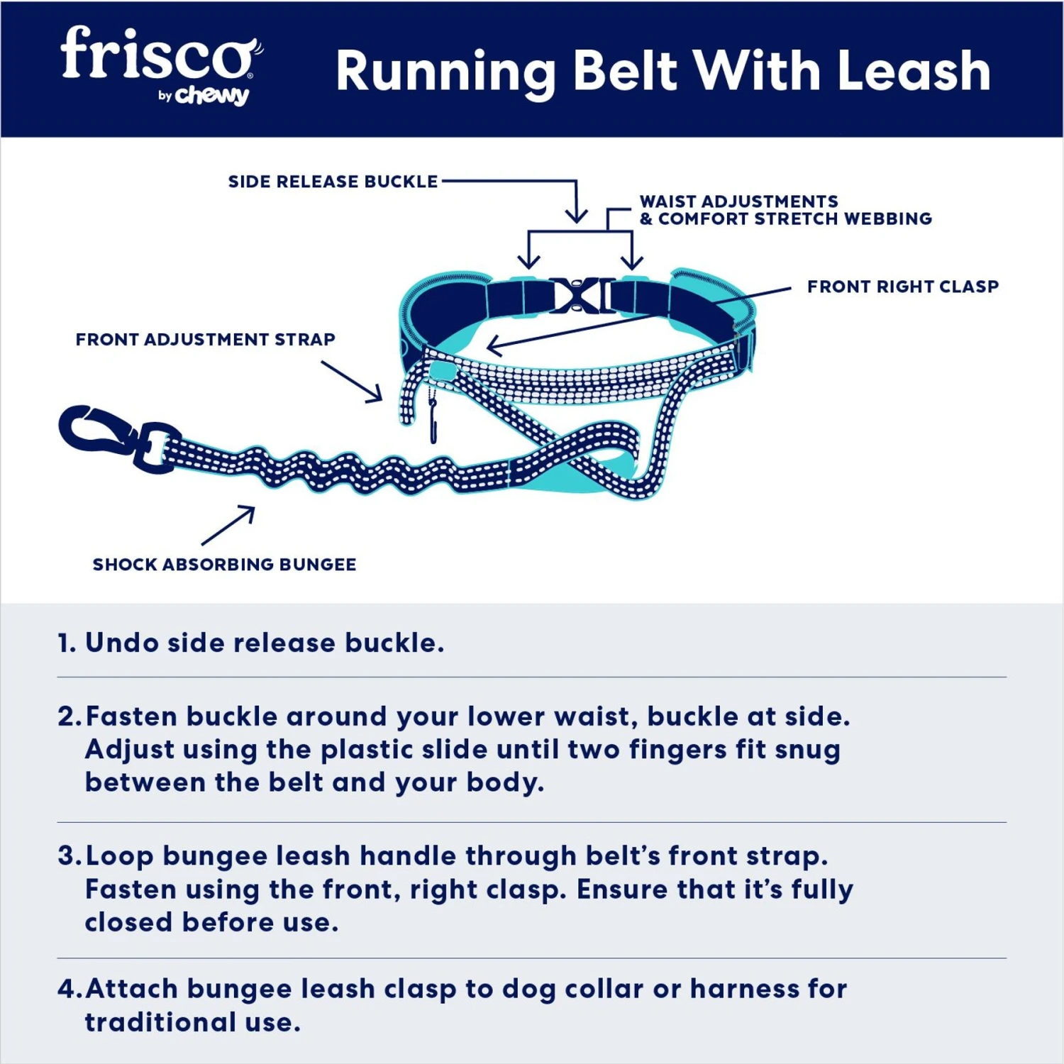 Frisco Outdoor Running Belt With Bungee Dog Leash 7 Frisco Outdoor Running Belt With Bungee Dog Leash - Image 5