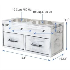 Frisco Premium Wood Elevated Large Breed Dog Bowl With Storage Station, 10 Cup -Pet Supplies Discount Store 331505 PT1. AC SS1800 V1658757464