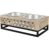 Frisco Premium Wood Elevated Stainless Steel Double Diner Dog & Cat Bowl, 3 Cup -Pet Supplies Discount Store 331507 MAIN. AC SS1800 V1657656894