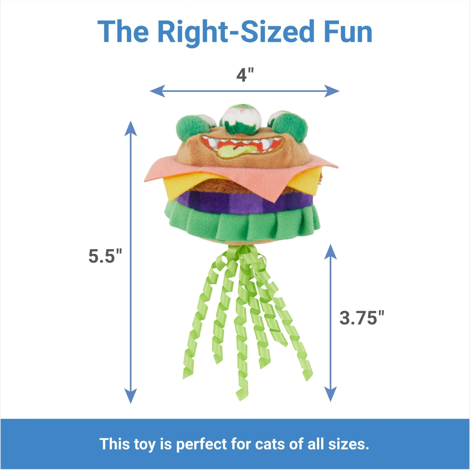 Frisco Haunted Burger Plush Cat Toy With Catnip 4 Frisco Haunted Burger Plush Cat Toy With Catnip - Image 2