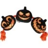 Frisco Halloween Pumpkins Plush With Rope Squeaky Dog Toy