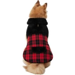 Frisco Mediumweight Plaid Faux Fur Dog & Cat Jacket -Pet Supplies Discount Store 353847 PT2. AC SS1800 V1661273430