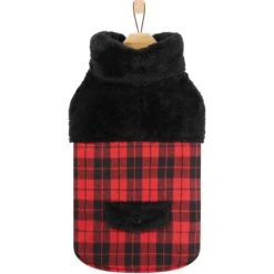 Frisco Mediumweight Plaid Faux Fur Dog & Cat Jacket -Pet Supplies Discount Store 353847 PT4. AC SS1800 V1661206460