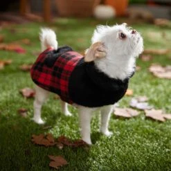 Frisco Mediumweight Plaid Faux Fur Dog & Cat Jacket -Pet Supplies Discount Store 353847 PT7. AC SS1800 V1661274842