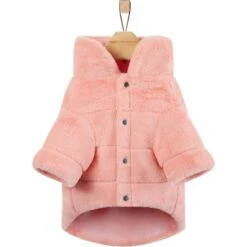Frisco Lightweight Faux Fur Pink Puffer Dog & Cat Coat -Pet Supplies Discount Store 353869 PT5. AC SS1800 V1659726716