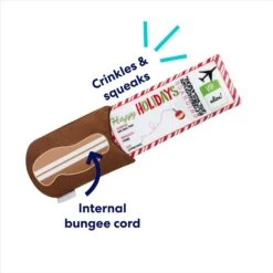 Frisco Holiday Home For The Holidays Airline Ticket Bungee Plush Squeaky Dog Toy -Pet Supplies Discount Store 360966 PT2. AC SS1800 V1695044279