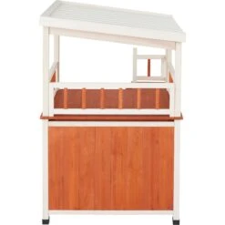 Frisco Outdoor Wooden Cat House With Balcony & Step Ladder -Pet Supplies Discount Store 361012 PT3. AC SS1800 V1657828422