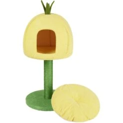 Frisco Pineapple 33.5" Plush Cat Scratching Post And Condo -Pet Supplies Discount Store 371361 PT3. AC SS1800 V1664373498