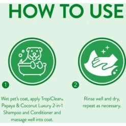 TropiClean Luxury 2 In 1 Papaya & Coconut Pet Shampoo & Conditioner & Frisco Cat & Dog Bristle Brush -Pet Supplies Discount Store 575094 PT3. AC SS1800 V1657660395