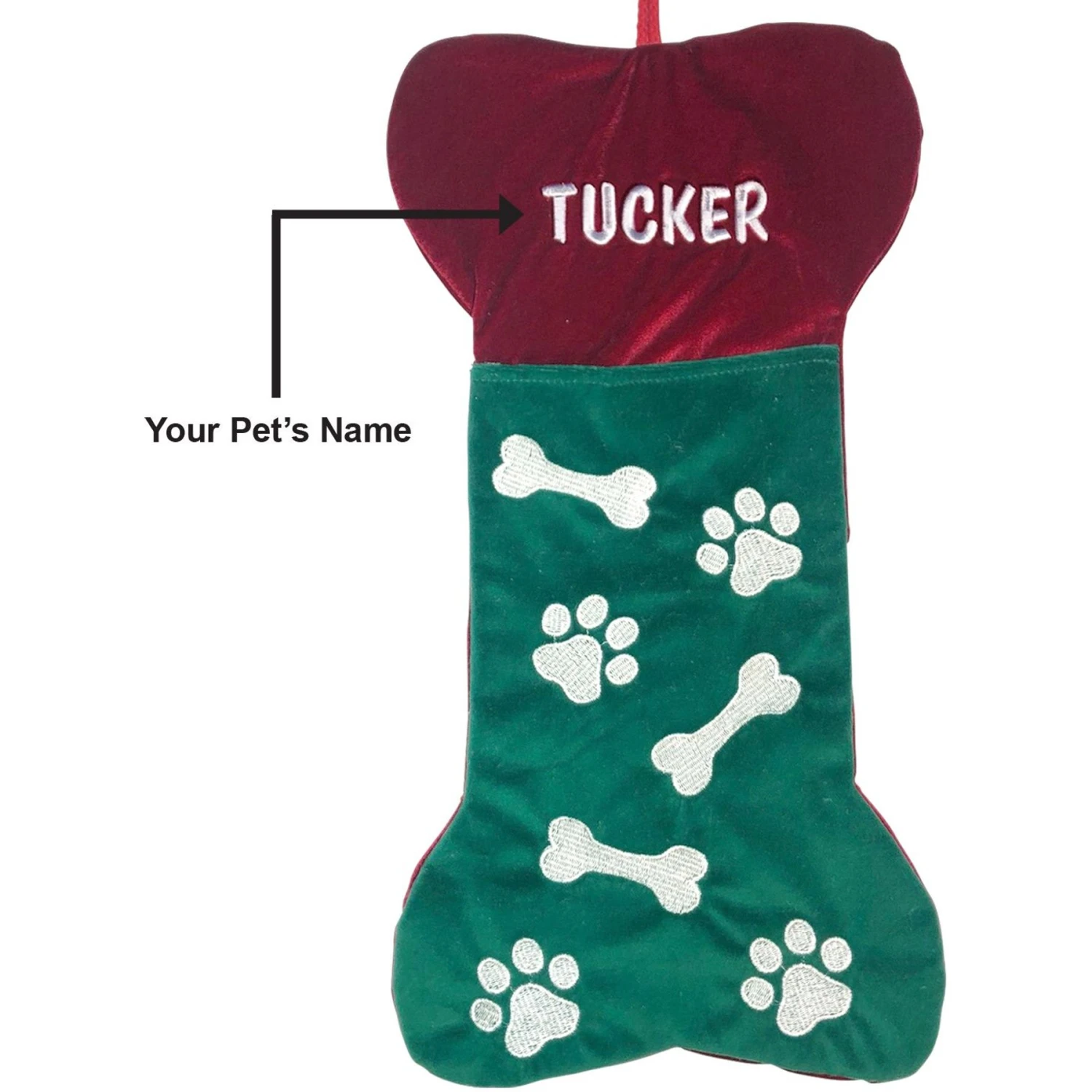 Frisco Personalized Bone Shaped Holiday Dog Stocking 5 Frisco Personalized Bone Shaped Holiday Dog Stocking - Image 3
