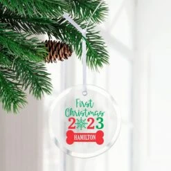 Frisco "First Christmas" Round Shaped Personalized Ornament -Pet Supplies Discount Store 582622 PT2. AC SS1800 V1697131930